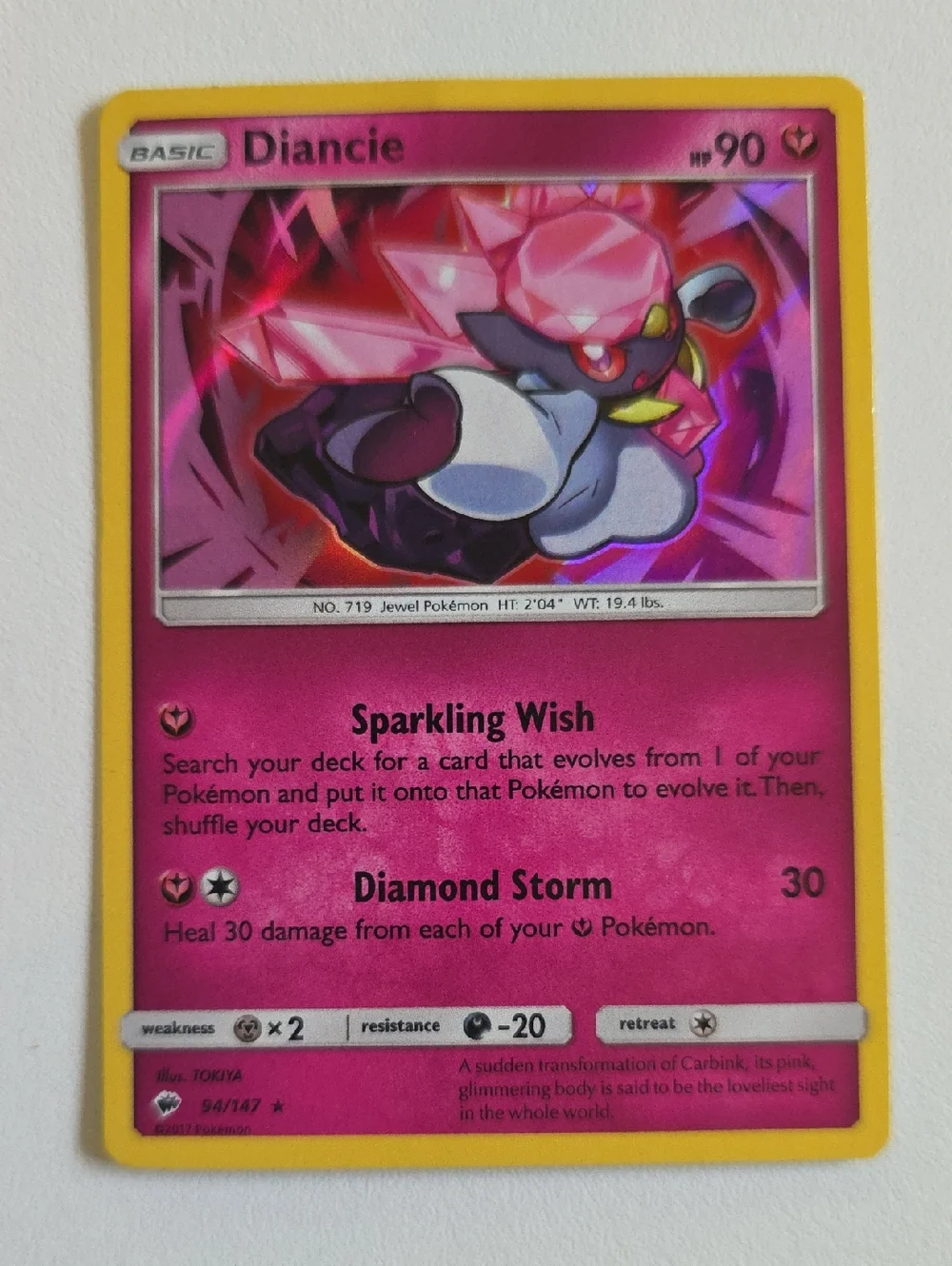 Pokemon Diancie Trading Card